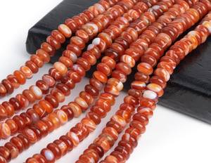 ลูกปัดหินอาเกตสีส้มแดงลายทาง สำหรับทำเครื่องประดับ สร้อยข้อมือ สร้อยคอ งานฝีมือ DIY - Product Image 2