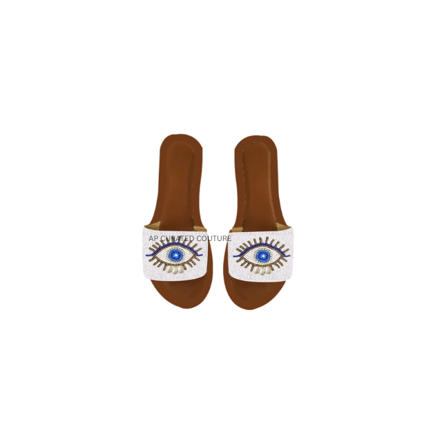 Beaded Embroidery Open Toe Breathable Eco-Friendly Handmade Customizable Colors Sizes Fashion Trendy Indoor/Outdoor for for