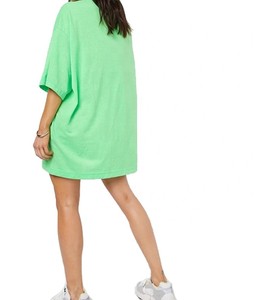 Vestido Camiseta Extra Grande para Mujer, Color Sólido, Manga Tres Cuartos, Cuello Redondo, 100% Algodón, Corte Holgado, Estilo Jersey Tejido para Primavera/Verano - Product Image 2
