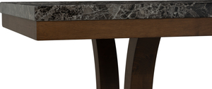 Modern Durable 6-Seater Dining Table with Marble Look <b>Tabletop</b> Rectangular Design for Home Apartment and Restaurant - Product Image 5
