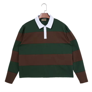 Chemises de rugby à manches courtes pour hommes, en tissu jersey coton/polyester de haute qualité, imprimées numériquement, décontractées, unies, respirantes, pour l'été - Product Image 3