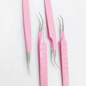 ชุดแหนบต่อขนตาสีชมพู ปลายสแตนเลสอย่างแม่นยำสำหรับการต่อขนตา - Product Image 3