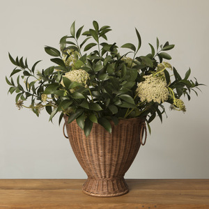Vase décoratif en rotin, couvercle de pot de fleurs en osier naturel, support rond décoratif pour plantes, pour décoration intérieure et extérieure - Product Image 4