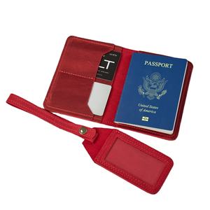 Ensemble de couverture de passeport et d'étiquettes de bagage Ensemble de voyage personnalisé Accessoires personnalisés LPT-0006B de monogramme - Product Image 1
