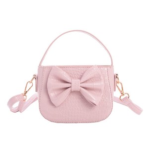 Sac à bandoulière pour enfants, sac à main mignon avec nœud de couleur unie, sac d'accessoires pour petites filles, nouveau modèle - Product Image 1