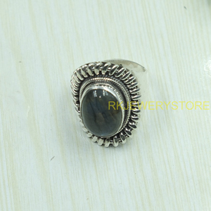 Natural Labradorite Gemstone <b>Ring</b> Handmade 925 Sterling <b>Silver</b> Vintage Statement <b>Ring</b> Oval Cabochon Boho Jewelry for Women <b>Men</b> - Product Image 2