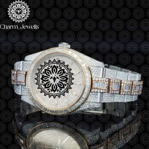 Montre de luxe vintage pour homme Charm Jewells, boîtier en acier inoxydable de 40 mm, cadran en cristal saphir, mouvement mécanique analogique, bracelet de 20 mm - Product Image 2
