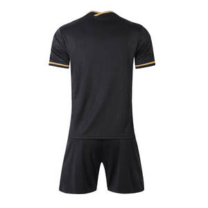 Team Youth Wear Yellow Color Soccer Uniform V Neck Nylon Soccer Uniform Printed <b>Striped</b> Pattern Hot Arrival Soccer Uniforms Sets - Product Image 2