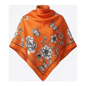 NORTH APPROACH Women's Square Silk Scarf Floral Print Elegant Multi-Functional Fashion Accessory All Seasons - Product Image 1