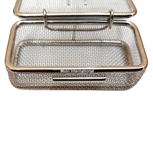 Premium Manual <b>Small</b> Wire Mesh <b>Box</b> with Lid Stainless Steel Storage Container for Surgical Dental and Medical <b>Tools</b> - Product Image 6