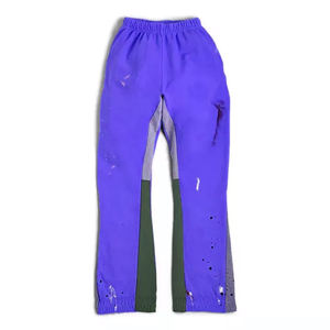 men's pants washed Pakistan Made Top Quality Men's Sweatpants Casual Flared <b>Stacked</b> <b>Jogger</b> Pants with Drawstring Waist Flare - Product Image 4