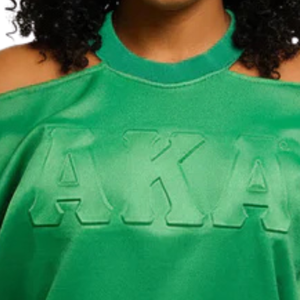 Sudadera AKA Pretty Girl Green Cold Shoulder con letras en relieve, jersey de manga larga informal para mujer, color verde - Product Image 6