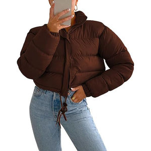 Chaqueta acolchada impermeable para mujer, diseño de burbujas, abrigo de invierno acolchado, chaqueta corta de nailon para exteriores - Product Image 3