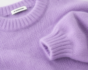 Pull en mohair surdimensionné à étiquette privée OEM, tricot épais, pull d'hiver en vente en gros - Product Image 3