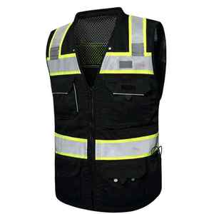 เสื้อกั๊กนิรภัยแบบมีกระเป๋า ANSI Class 2 EN ISO 20471 Class 1  โลโก้สั่งทำได้ สะท้อนแสงหลายจุด เสื้อกั๊กนิรภัยสำหรับทำงานในฤดูร้อนสำหรับผู้ชาย - Product Image 4