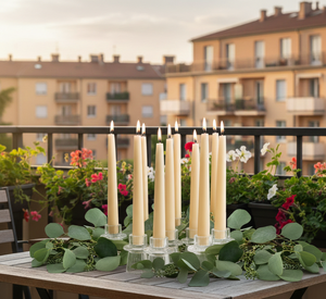 Bougies en cire de paraffine coniques parfumées à la lavande, faites à la main, de qualité supérieure, sans fumée, pour mariages et Noël, en lot en gros - Product Image 2