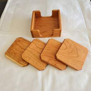 Wooden <b>Coaster</b> Set Handmade Oak and <b>Cork</b> <b>Coasters</b> Natural Wood & <b>Cork</b> Walnut <b>Coasters</b> Gift Box Set for Kitchen Accessories - Product Image 2