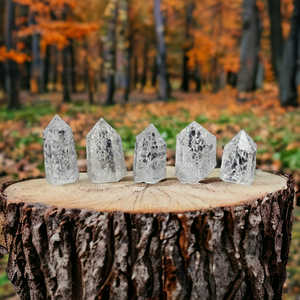 Tour de pointe en cristal de Quartz de feu et de glace de haute qualité grossiste tour de pointe de Quartz fissuré de pierres précieuses pour la guérison méditation Reiki - Product Image 5