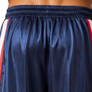 Shorts de basket-ball pour hommes bleu marine personnalisés avec panneau latéral blanc et rouge, shorts d'entraînement sportifs, taille élastique, vêtements de sport, gym, fitness - Product Image 5