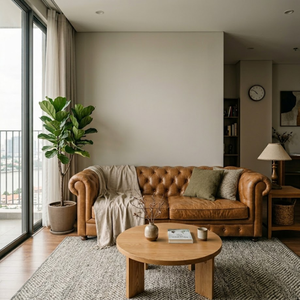 Eco Friendly Leather Upholstered Loveseat <b>Sofa</b> Vietnam Manufacturer Modern Two Seater Couch for Living Room Hotel and Villa Use - Product Image 1