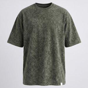 Wholesale Custom Printed Logo Price Best Selling Men's Green <b>Acid</b> Washed Oversized <b>Drop</b> Shoulder T-Shirts Heavy Cotton Outwears - Product Image 1