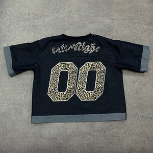 เสื้อยืดฟุตบอลผู้ชายทรงบ็อกซี่ผ้าโพลีเอสเตอร์ตาข่ายแบบครอปปิ้งขนาดใหญ่ปักลายตามสั่ง แขนยาว - Product Image 4