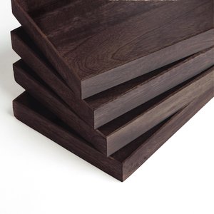 Bandeja de madera para servir, madera de mango rústica de color marrón oscuro, decoración estilo casa de campo, bandeja cuadrada de madera ecológica con asas recortadas. - Product Image 5