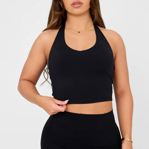 Nouveau débardeur dos nu pour femme, personnalisé, haute résistance, coupe courte, ajusté, compression, tenue de yoga moulante - Product Image 6