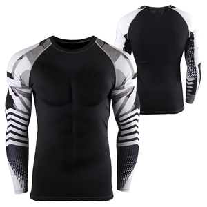 Camiseta de Manga Larga para Hombre, Protección UV, Impresión Digital Blanca, Tejido Transpirable de Poliéster/Spandex de 300g - Product Image 3