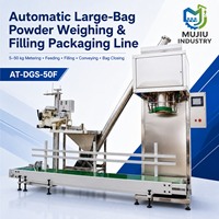 Machine d'emballage de poudre chimique avec pesage de 5 à 50 kg, convoyage par bande et couture automatique pour sacs tissés AT-DGS-50F