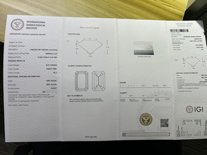 Diamante Grande y Raro de 8.27ct, Certificado IGI, Claridad VVS, Diamantes Sueltos para Joyería, Diamante Cultivado en Laboratorio CVD, Corte Esmeralda Rosa Fantasía - Product Image 2