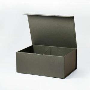 2pcs Pearl <b>Silver</b> Luxury Collapsible Fold Flat Gift <b>Boxes</b> with Ribbon Knot - Product Image 2
