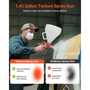 Spruzzatore Professionale per Pittura a Spruzzo su Cartongesso da 1,45 Galloni con 3 Ugelli e Pistola a Spruzzo per Texture ad Aria con Aspirazione da 3,5mm e 6mm - Product Image 2