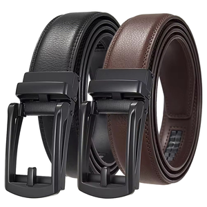 Ceinture en cuir de vache véritable de qualité supérieure pour hommes, ceinture habillée verte tendance, boucle en alliage, design réversible bicolore - Product Image 1