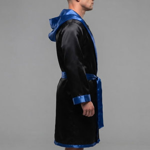 Robe de boxe personnalisée pour hommes, légère, en satin, à manches longues, avec ceinture ajustable, hautement respirante, écologique et moderne - Product Image 6