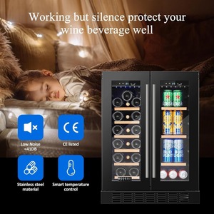 Réfrigérateur à vin et boissons, modèle autoportant. Réfrigérateur à vin double zone en acier inoxydable, à encastrer sous le comptoir, refroidisseur de boissons pour bière, soda - Product Image 6