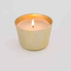 Rose Gold Unique Round Candle <b>Jar</b> with Lid Home Decoration Handmade Metal Candle <b>Jar</b> With Soy Wax - Product Image 6