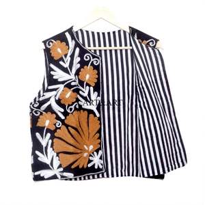 Nuevos Chalecos y Chaquetas sin Mangas Personalizados para Mujer con Bordado Floral, Ropa Exterior Informal para Damas, Chaquetas Vintage, Regalo para Mujer - Product Image 6