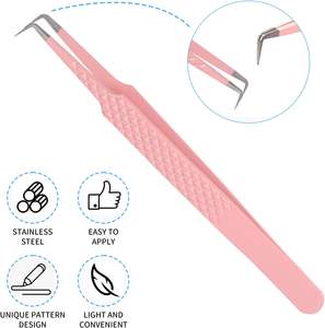 แหนบจับเส้นใยแบบมีโลโก้สั่งทำ แหนบต่อขนตาแบบนาโนกริป 45 แหนบต่อขนตาสำหรับต่อขนตา แหนบต่อขนตาสั่งทำโลโก้ - Product Image 5