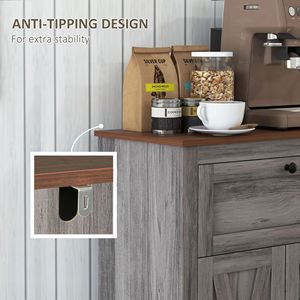 Handmade Gray Farmhouse <b>Sideboard</b> <b>Storage</b> Cabinet 23.5\"x11.75\"x34.5\" Doors Drawer for Kitchen Living Room Dining Villa Use - Product Image 6