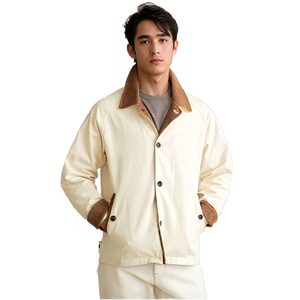 Veste de travail pour homme, col rabattu, bouton unique, coupe classique, style automne - Product Image 4