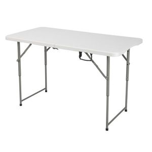 Table de patio en plastique blanc de 4 pieds avec plateau relevable pliable - Product Image 2