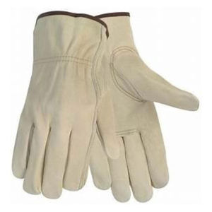 Women's Beige Leather <b>Touchscreen</b> <b>Gloves</b> Wrist Length Full Finger Split Cuff Cashmere Lined Casual Daily Use Soft Grain Palm - Product Image 2