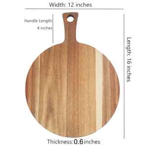 Nueva llegada: Tabla de cortar de madera de mango natural de 2 cm de grosor, pulida a mano, duradera, diseño antiguo, en blanco, para colgar. - Product Image 3