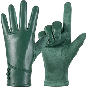 Gants de conduite en cuir tendance pour hommes avec doublure en peau de mouton et découpe pour écran tactile pour une utilisation facile du téléphone - Product Image 4