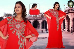 Vestido Kaftan Tradicional Musulmán con Diseño Marroquí Rojo Dubai Farasha, con Cuentas de Piedra, Trabajo Hecho a Mano, Transpirable y Ligero 2024 - Product Image 2