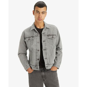 Veste en jean unie pour homme, dernière collection, coupe décontractée personnalisée, style tendance, en denim délavé - Product Image 1