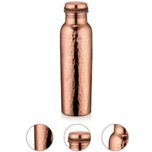 Botella de Agua de Cobre Martillado, a Prueba de Fugas, Botella Ayurvédica para Hidratación Diaria, Yoga, Bienestar y Viajes - Product Image 1