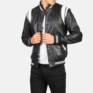 Veste universitaire pour homme, manches en cuir véritable et mélange de laine, veste universitaire pour garçons, veste universitaire de collège - Product Image 4