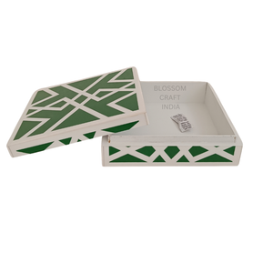 Caja de Almacenamiento con Incrustaciones de Resina de Calidad Superior, Diseño Elegante, Acabado Liso, Material Duradero, Ideal para Regalo - Product Image 2